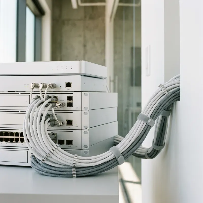 UniFi network rack installation